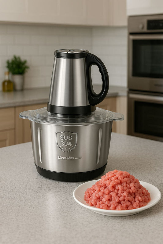 Tocător Electric Profesional 500W – Bol Inox 5L, 5 Lame Oțel, 3 Trepte de Viteză, 3600 RPM | Ideal pentru Carne, Legume și Fructe