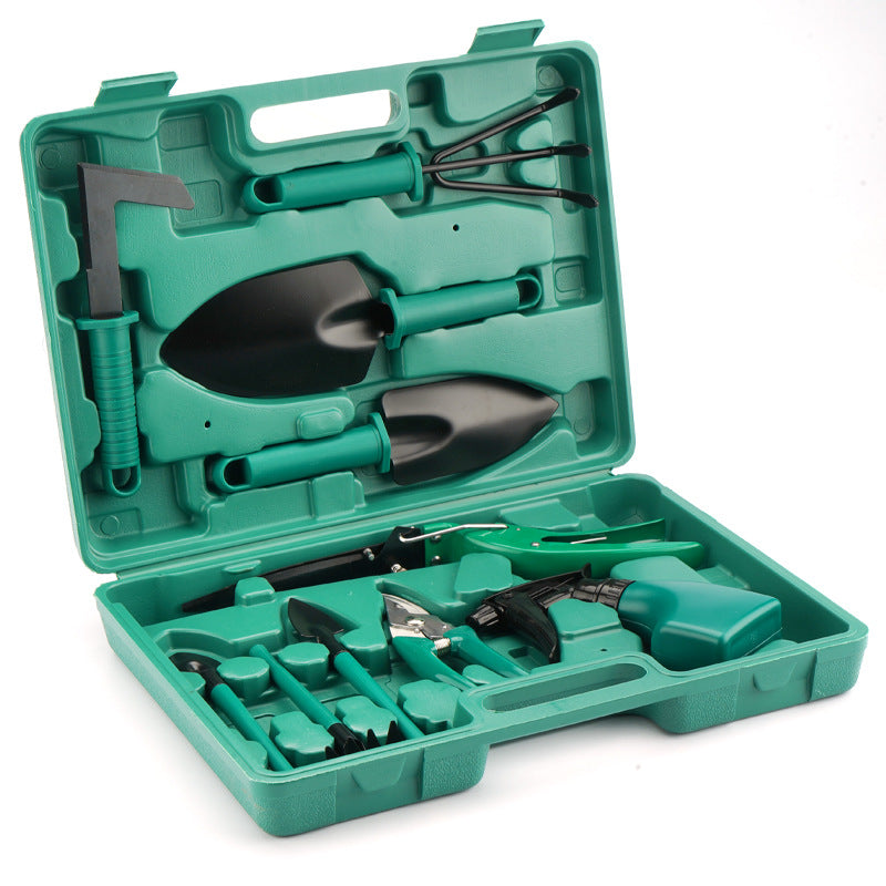 Trusă Unelte Grădinărit 10 Piese din Oțel Inoxidabil cu Cutie de Transport – Set Complet pentru Plantare, Săpat și Îngrijirea Plantelor